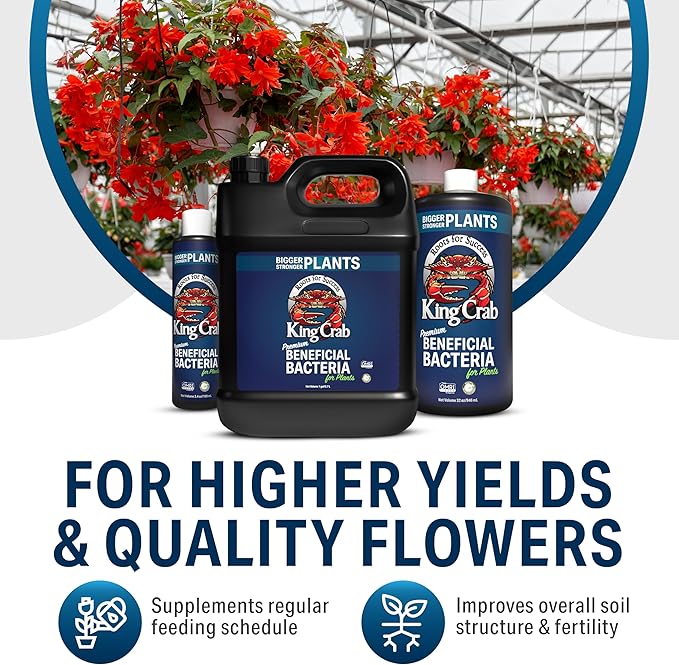 King Crab Instant Compost Tea, Root Stimulator for Plants, Ultra Concentrated OMRI Organic Bacteria, 275 Million Organisms per ml, Roses, Tomatoes, Houseplants, Soil Conditioner, Soil Microbes