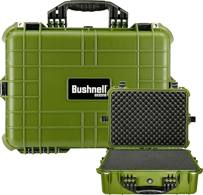 Bushnell 20 Inch Large Waterproof Hard Camera Case For Binoculars, Optics, Equipment, Shock Proof, and TSA Ready (OD Green)