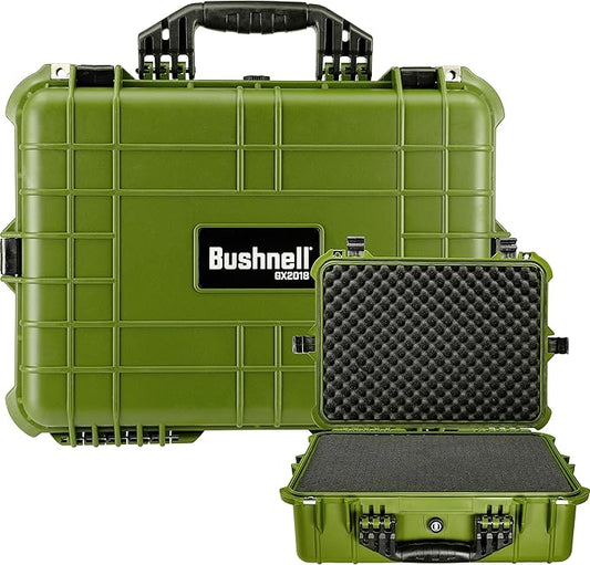 Bushnell 20 Inch Large Waterproof Hard Camera Case For Binoculars, Optics, Equipment, Shock Proof, and TSA Ready (OD Green)