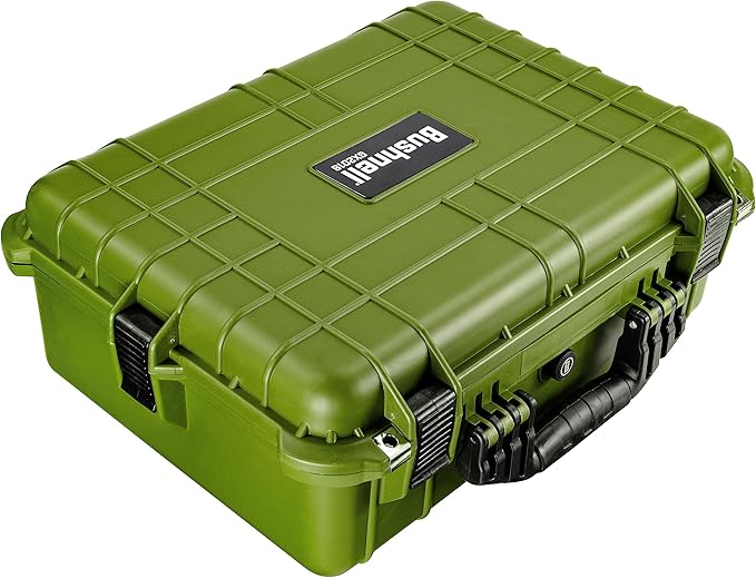 Bushnell 20 Inch Large Waterproof Hard Camera Case For Binoculars, Optics, Equipment, Shock Proof, and TSA Ready (OD Green)