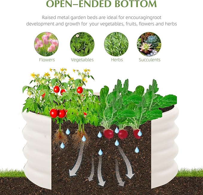 2-Pack 2x1ft Galvanized Raised Garden Bed, Outdoor Planter Bed, Metal Planter Box for Gardening and Planting