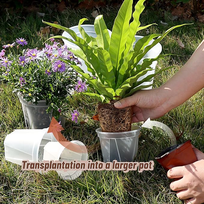 3.9-9.4 Inch Big Size Clear Nursery Pots with Drainage, 6 Sizes 10 Packs Nursery Garden Pots with 10 Plant Labels for Seedling Plants, Nursery Pots Variety for Indoor Outdoor Seed Starter Flower Pots