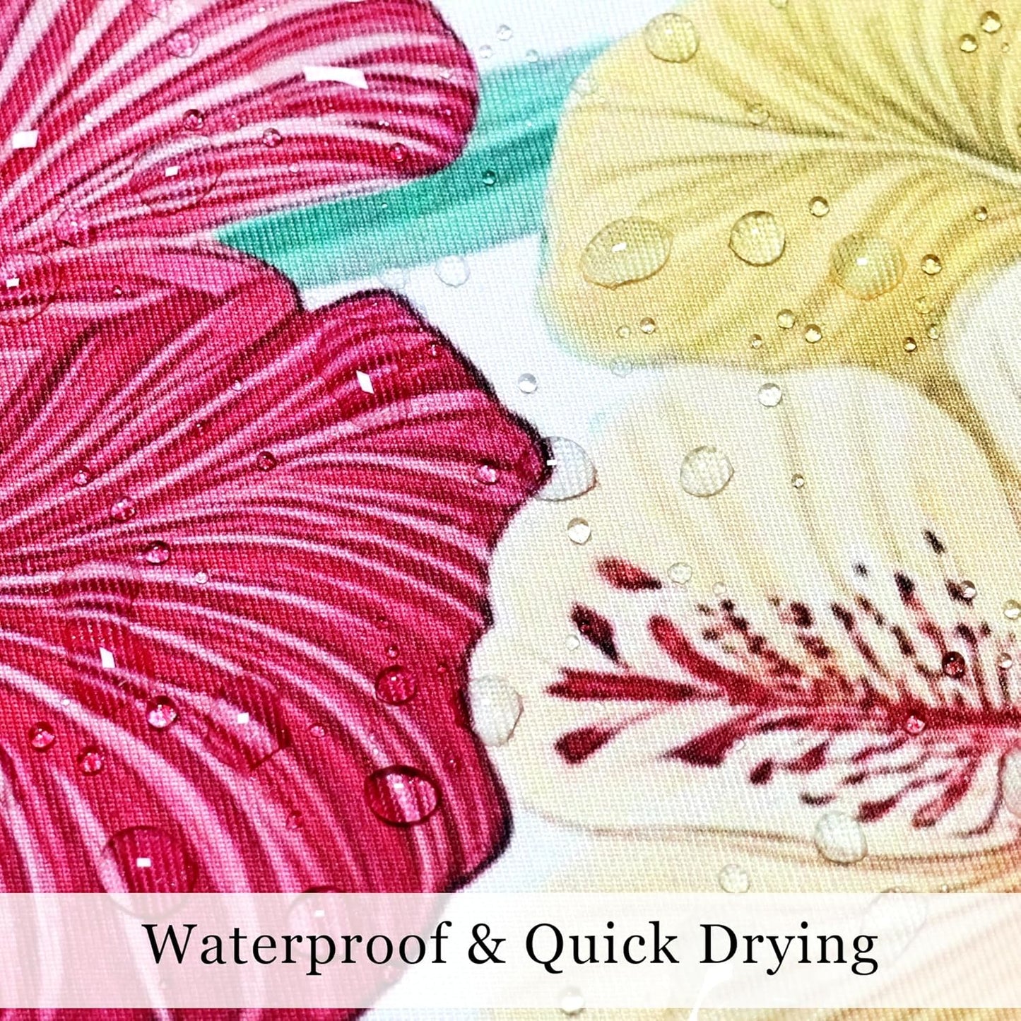 Outdoor Pillow Covers 18x18 Inch Set of 2 Tropical Floral Plants Boho Throw Pillows Cases Waterproof Square Garden Cushion Sham for Patio Funiture Balcony Bench Sofa Couch, Yellow & Red