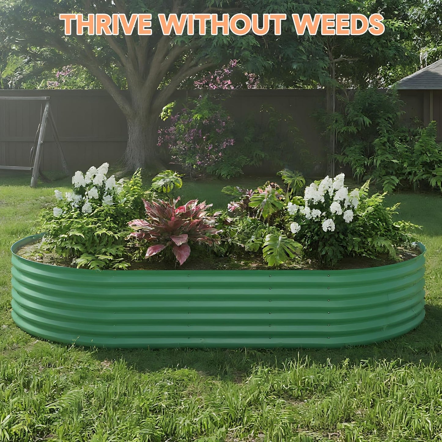 8x4x1.5ft Galvanized Raised Garden Bed Outdoor, 18" Tall Metal Planter Box for Flowers Herbs Vegetables, Rust-Resistant Raised Garden Beds for Gardening, Easy Assembly Outdoor Garden Box & Planters