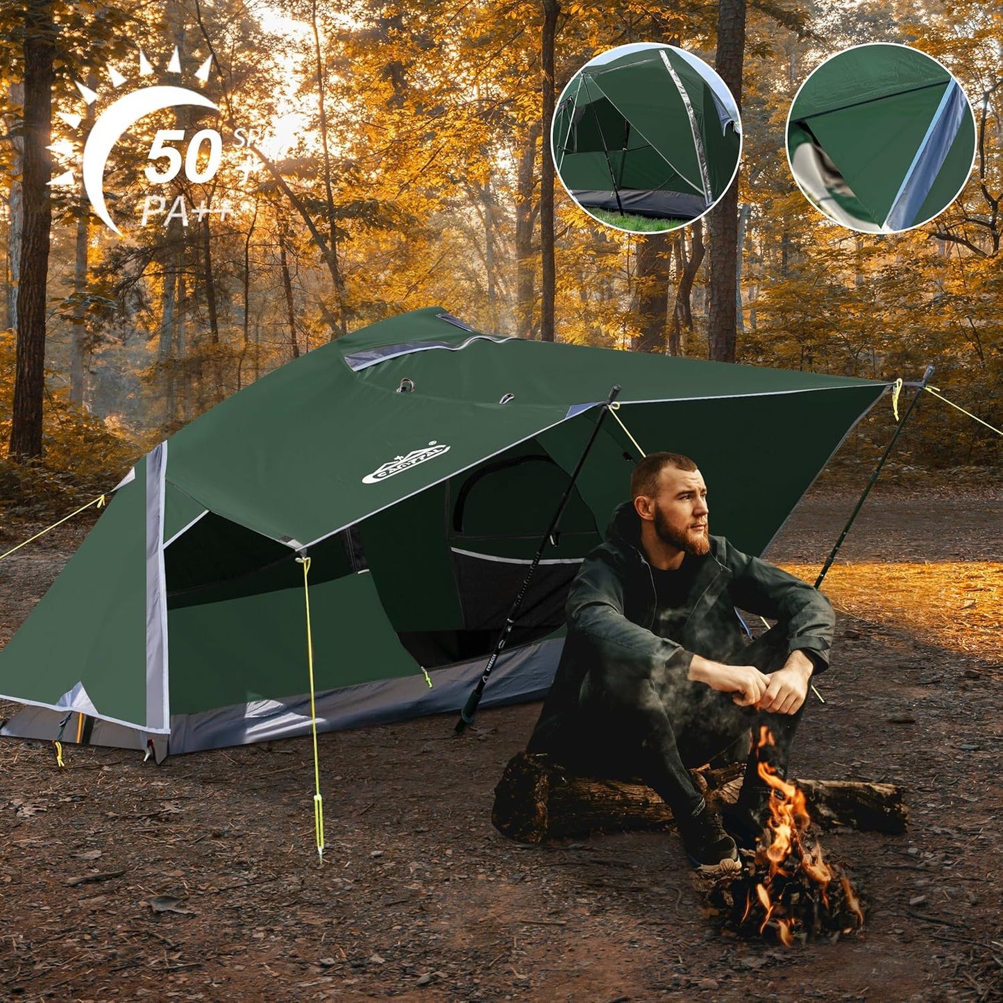1 Person Backpacking Tent Waterproof Windproof Single Person Tent Lighweight Compact One Person Tent for Camping, Hiking