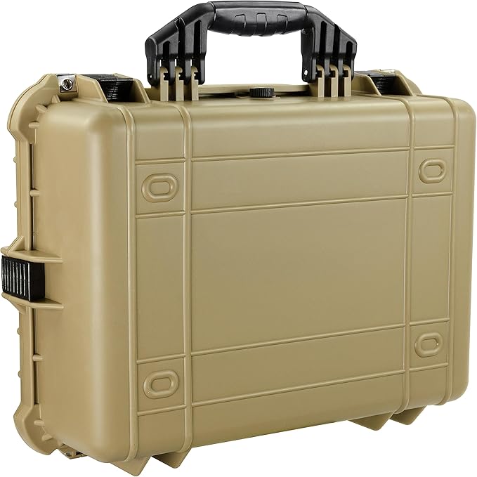 Bushnell 20 Inch Large Waterproof Hard Camera Case For Binoculars, Optics, Equipment, Shock Proof, and TSA Ready (Tan)