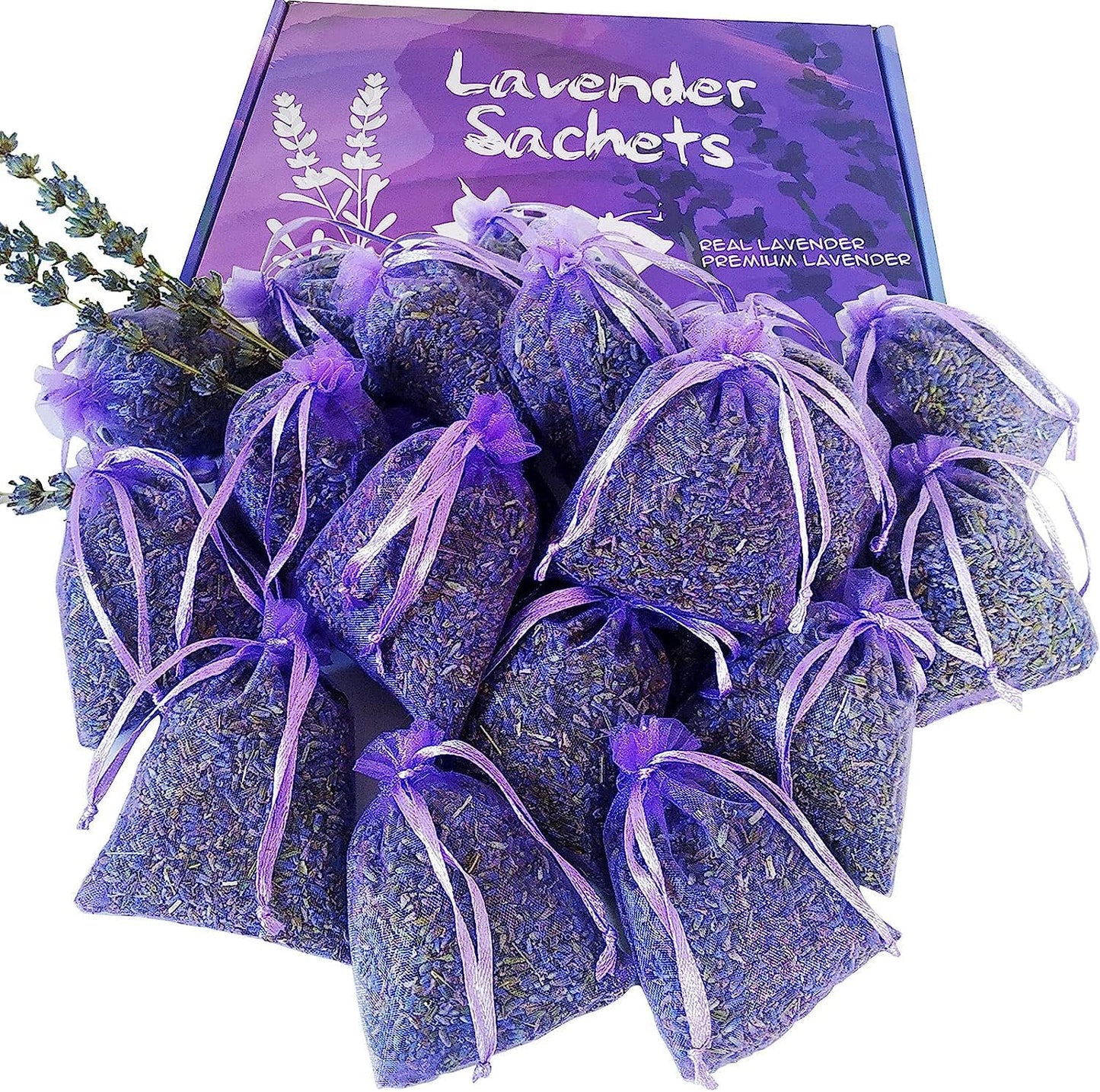 Cedar Space 32 Lavender Sachet Bags for Drawers and Closets Filled with Premium Dried Lavender Smell Good Products Long Lasting Bridal Shower Favors Home Fragrance Sachet Packets for Clothes Storage