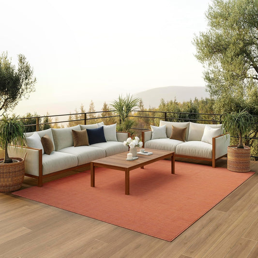 Nourison Home Positano Indoor/Outdoor Terracotta 10' x 14' Area Rug, Easy Cleaning, Non Shedding, Bed Room, Living Room, Dining Room, Backyard, Deck, Patio (10x14)