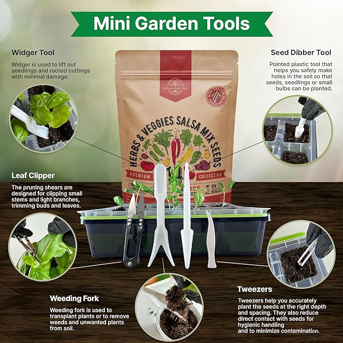 14 Herbs & Veggies Salsa Mix Seeds Variety Pack - 5,180+ Non GMO Heirloom Herb, Tomato & Chili Pepper Seeds for Planting, Outdoor & Indoor Home Gardening: Basil, Cilantro, Onion, Peppers, Tomatoes