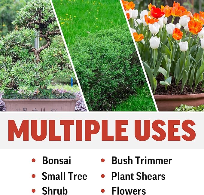 Piranha Pruner Trimming Scissors Garden Shears, Plant Trimmers, Gardening Hand Tools, Curved Fluorine Coated Blade