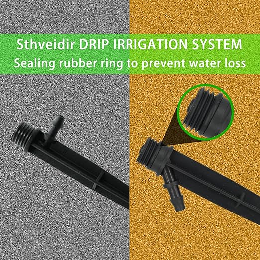 Drip Drop Irrigation System Kit, 50 Ft Automatic Drip Irrigation Kit for Watering Plant, Greenhouse Sprinkler System Kits, Patio Garden Sprinkler with 1/2in,1/4in Drip Irrigation Tubing