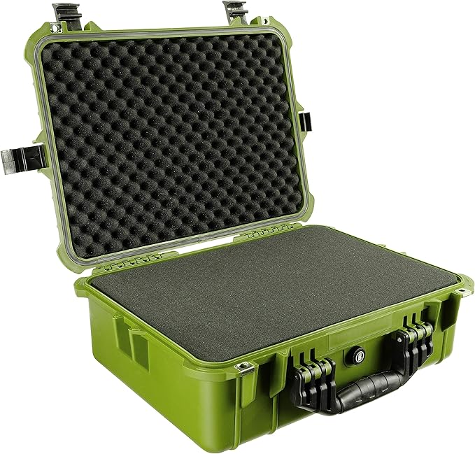 Bushnell 20 Inch Large Waterproof Hard Camera Case For Binoculars, Optics, Equipment, Shock Proof, and TSA Ready (OD Green)
