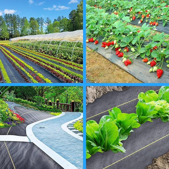 6ft x100ft Black Weed Barrier Landscape Premium Fabric-Heavy Duty Woven Ground Cloth with Superior Permeability Weed Control Convenient Design