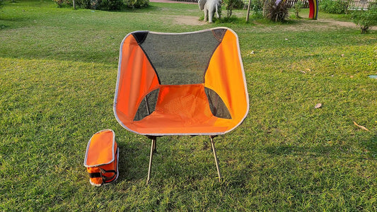 Vortex ZDY Lightweight 1.5kg Portable Folding Durable Easy to Store Small Simplicity High Bearing Weight Camping Chair for Outdoor, Backpacking, Garden, Picnic, Fishing and Indoor use.(Orange)