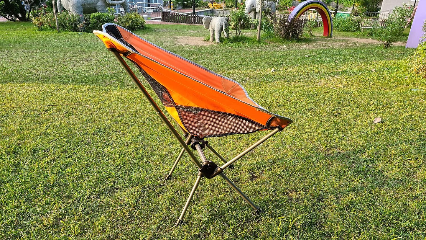 Vortex ZDY Lightweight 1.5kg Portable Folding Durable Easy to Store Small Simplicity High Bearing Weight Camping Chair for Outdoor, Backpacking, Garden, Picnic, Fishing and Indoor use.(Orange)
