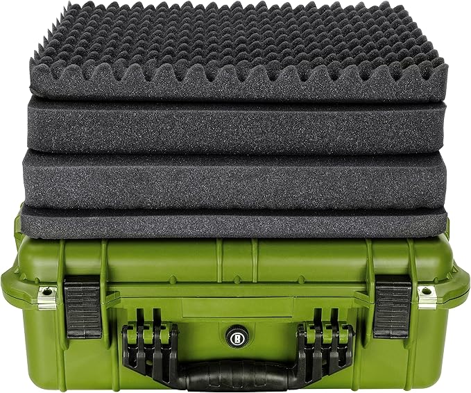 Bushnell 20 Inch Large Waterproof Hard Camera Case For Binoculars, Optics, Equipment, Shock Proof, and TSA Ready (OD Green)